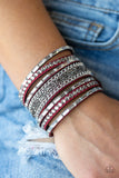 Paparazzi Rhinestone Rumble - Red Wrap Bracelet