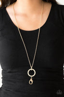 Paparazzi Straight to the Top Gold Lanyard Necklace - The Jewelry Box Collection 