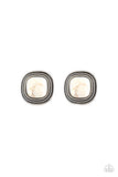 paparazzi FRONTIER-Runner - White Post Earrings