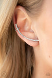 Paparazzi Sleekly Shimmering - White Ear Crawler Earring