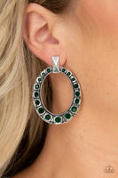Paparazzi  All For GLOW - Green Earrings - The Jewelry Box Collection 