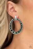Paparazzi  All For GLOW - Green Earrings - The Jewelry Box Collection 