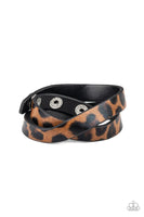 Paparazzi All GRRirl - Brown Animal Print Bracelet - The Jewelry Box Collection 