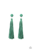 Paparazzi Tightrope Tassel - Green Tassel Earring - The Jewelry Box Collection 