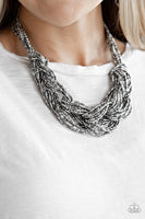 Paparazzi City Catwalk - Silver Seedbead Necklace - The Jewelry Box Collection 