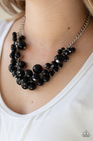 Paparazzi Glam Queen Black Pearl Necklace and Matching Earrings