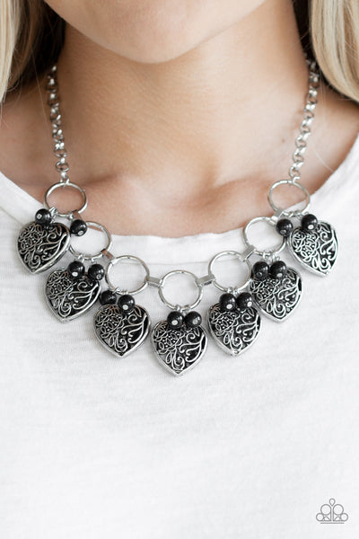 Paparazzi Very Valentine - Black Heart Necklace