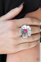 Paparazzi Boho Blossom - Pink Flower Ring - The Jewelry Box Collection 