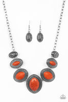 Paparazzi Sierra Serenity - Orange Necklace and Matching Earrings