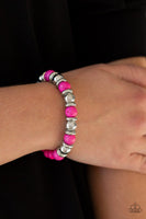 Paparazzi Across the Mesa - Pink Bracelet - The Jewelry Box Collection 