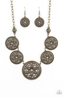 Paparazzi Written in the Star Lilies Brass Necklace - The Jewelry Box Collection 