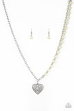 Paparazzi Forever In My Heart - Yellow Peal Necklace - The Jewelry Box Collection 