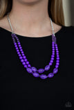 Paparazzi Sundae Shoppe - Purple Beads - Silver Necklace and matching Earrings