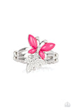 Paparazzi Flutter Flirt - Pink Silver Ring