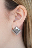Paparazzi Stellar Square - Silver Earring - The Jewelry Box Collection 
