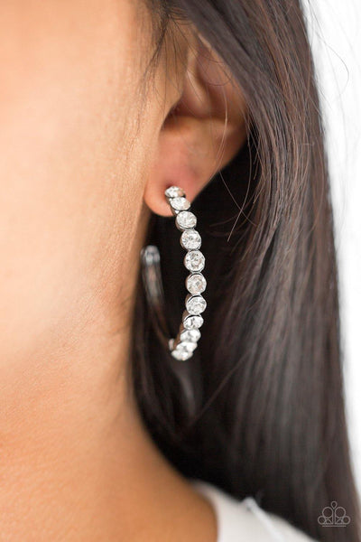 Paparazzi My Kind Of Shine - Black Hoop Earring - The Jewelry Box Collection 