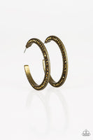 Paparazzi Dazzling Diamond -naire Brass Hoop Earring - The Jewelry Box Collection 