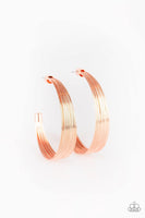 Paparazzi Live Wire Copper Hoop Earring - The Jewelry Box Collection 