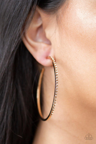 Paparazzi Trending Twinkle Gold Hoop Earring - The Jewelry Box Collection 