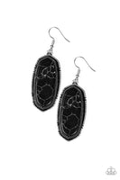 Paparazzi Stone Quest - Black Stone - Faux Marble Finish - Earrings