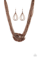 Paparazzi Knotted Knockout Copper Seedbead Necklace - The Jewelry Box Collection 