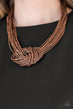 Paparazzi Knotted Knockout Copper Seedbead Necklace - The Jewelry Box Collection 