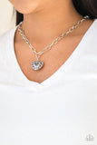 Paparazzi No Love Lost - Silver Necklace and matching Earrings - The Jewelry Box Collection 