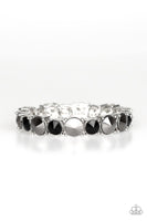 Paparazzi Born To Bedazzle - Multi - Black and Hematite Rhinestones - Stretchy Band Bracelet - The Jewelry Box Collection 