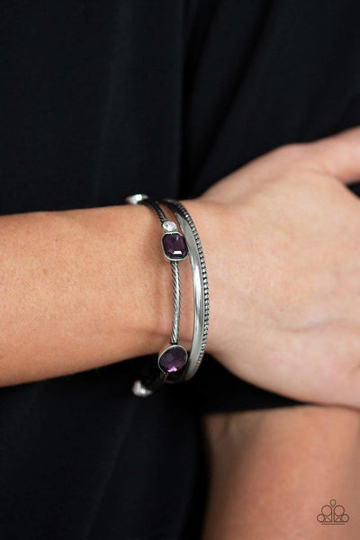 Paparazzi City Slicker Sleek Purple bracelet - The Jewelry Box Collection 