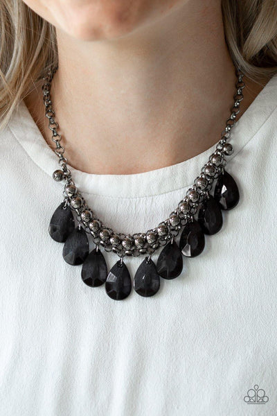 Paparazzi Fashionista Flair - Black Necklace - The Jewelry Box Collection 