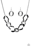 Paparazzi Capital Contour - Black - Necklace and Matching Earrings - The Jewelry Box Collection 