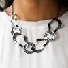 Paparazzi Capital Contour - Black - Necklace and Matching Earrings