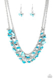 Paparazzi Pebble Pioneer - Blue Necklace and Matching Earrings