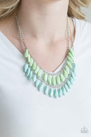 Paparazzi Beaded Boardwalk - Blue and Green Necklace with Matching Earrings - The Jewelry Box Collection 