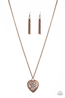 Paparazzi Victorian Valentine - Copper Heart Necklace