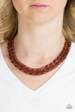 Paparazzi Put It On Ice - Copper - Acrylic Necklace and matching Earrings