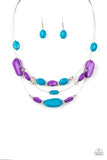 Paparazzi Radiant Reflections - Multi - Faceted Blue, Purple and Crystal Beads - Invisible Wires Necklace & Earrings