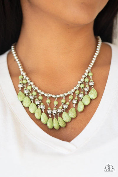Paparazzi Rural Revival - Green Necklace - The Jewelry Box Collection 