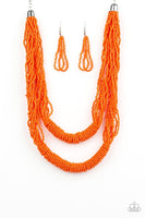 Paparazzi Right As RAINFOREST - Orange Seed bead Necklace - The Jewelry Box Collection 