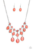 Paparazzi Mermaid Marmalade - Orange / Coral Gems - Necklace & Earrings