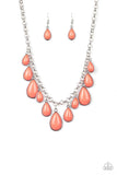 Paparazzi Jaw-Dropping Diva - Orange Necklace - The Jewelry Box Collection 
