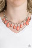 Paparazzi Jaw-Dropping Diva - Orange Necklace - The Jewelry Box Collection 