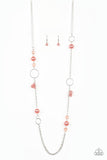 Paparazzi Pageant Princess Orange Necklace - The Jewelry Box Collection 