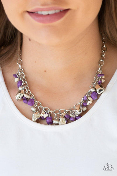 Paparazzi Quarry Trail - Purple necklace - The Jewelry Box Collection 