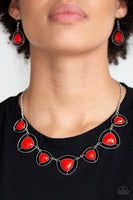Paparazzi Make A Point Red Necklace - The Jewelry Box Collection 