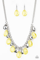 Paparazzi No Tears Left To Cry - Yellow Necklace - The Jewelry Box Collection 