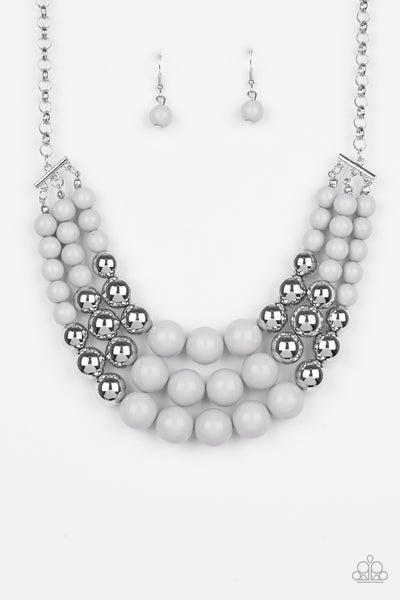 Paparazzi Dream Pop - Silver Beads - Necklace and matching Earrings