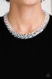 Paparazzi Put It On Ice - White - Acrylic Necklace and matching Earrings