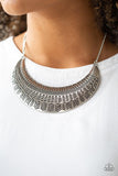 Paparazzi Large As Life - Silver Necklace - The Jewelry Box Collection 