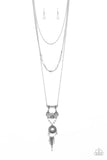Paparazzi Wildland Wonderland - White - Silver Layered Chains - Necklace & Earrings